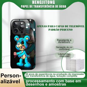 Personalização de autocolante de água para capa de telemóvel