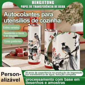 Garrafa térmica Artigos para o lar Impressão por transferência de água Autocolantes Diferenciação do produto DIY Impermeável Não descasca